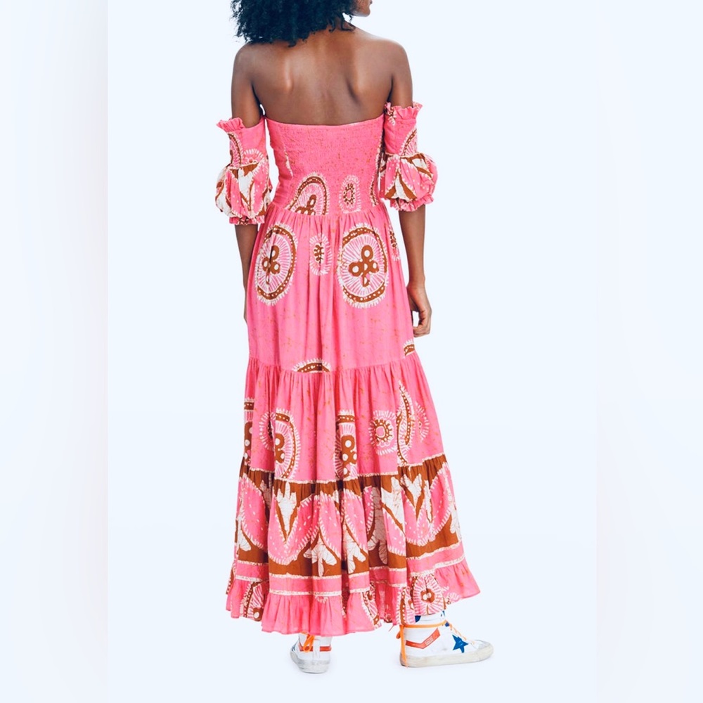 💐LOVE THE LABEL “ZOLA” OFF~THE SHOULDERS TIERED MAXI DRESS NWT - Picture 5 of 9